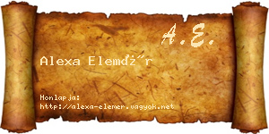 Alexa Elemér névjegykártya